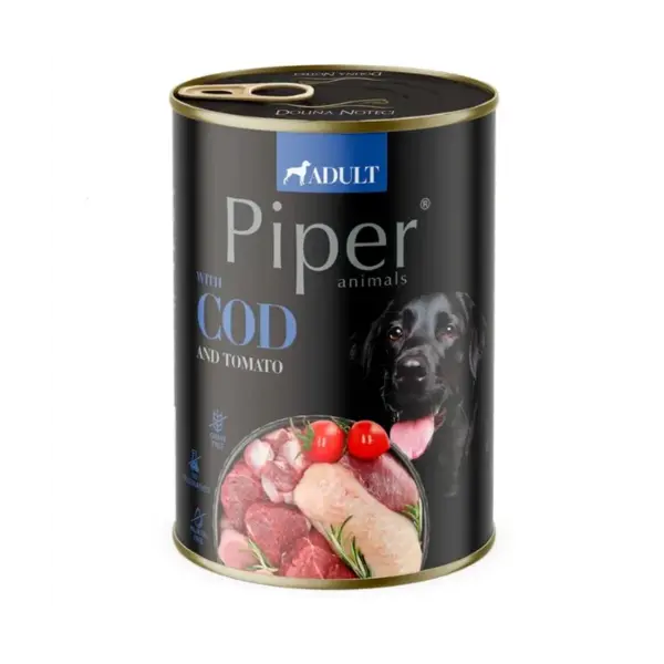 Conserva pentru caini Piper Adult cu cod tomate 400 gr