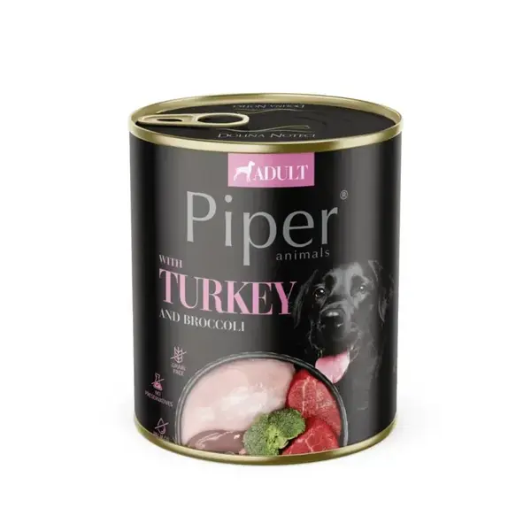 Conserva pentru caini Piper Adult cu curcan broccoli 800 gr
