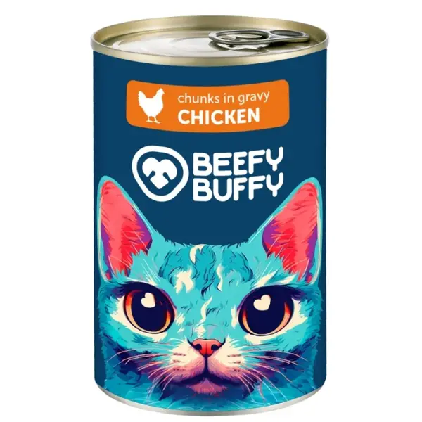 Conserva pentru pisici Beefy Buffy cu pasare 415 gr
