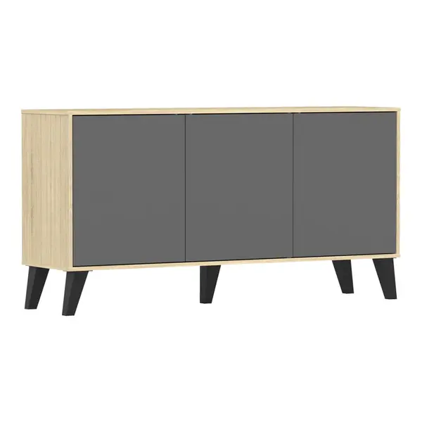 Consolă Bufet Billie sonoma-antracit, Sonoma - Antracit - Negru, 149x40x77 cm