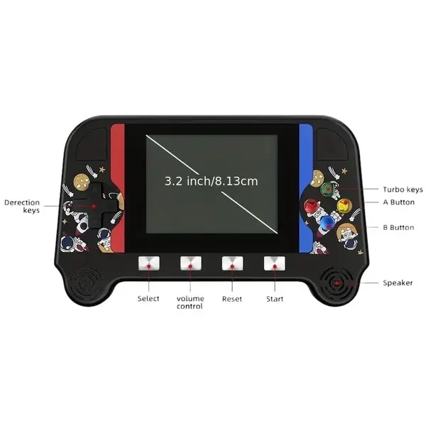 Consola Jocuri Portabila F3 Retro Classic Game - Ecran 3.2 inch Lumini Sunete USB TV Out