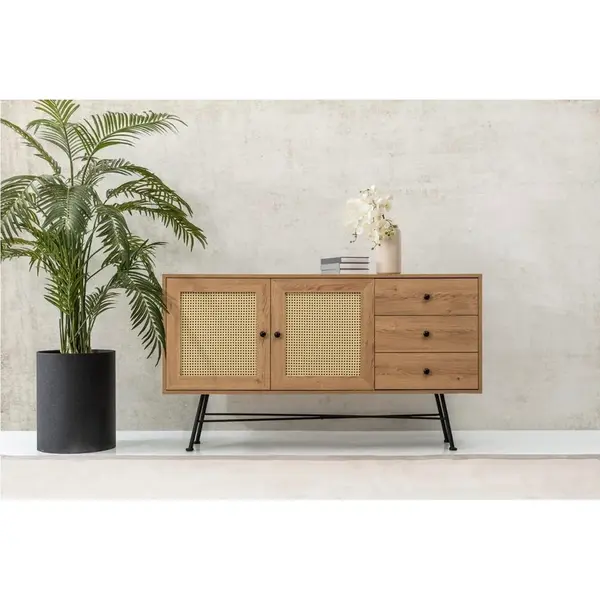 Consola Nala 160 Howard, negru - natural, 160x40 cm