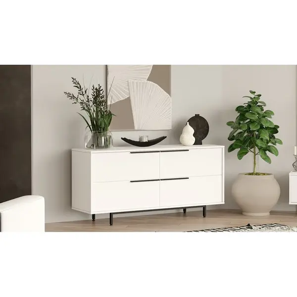 Consola On3 Locelso, nuc - alb, 160x45 cm