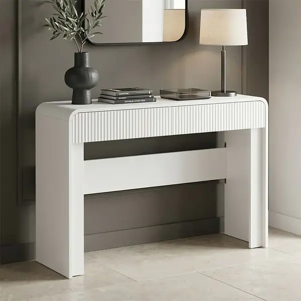 Consola Zaplen din MDF, Alb, 110x38x75 cm