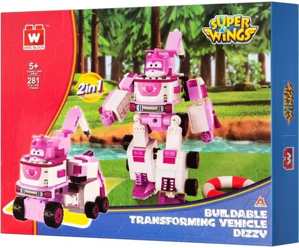 Constructor 2 în 1 Wise Block - Super Wings - Dizy, 281 piese