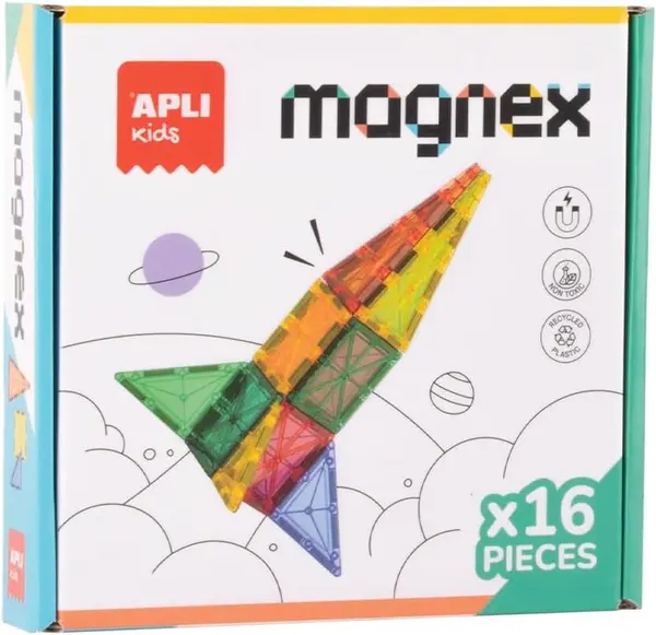 Constructor Apli Kids - Cu plăci magnetice transparente, 16 piese