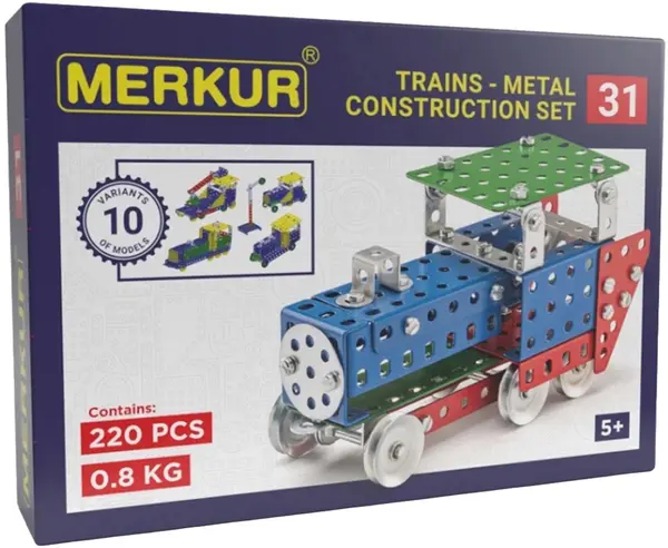 Constructor de metal 10 in 1 Merkur - Locomotive, 220 piese