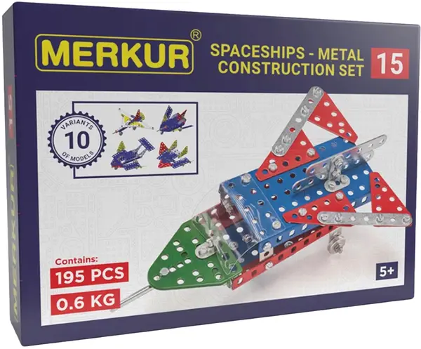 Constructor de metal 10 in 1 Merkur - Nave spațiale, 195 piese
