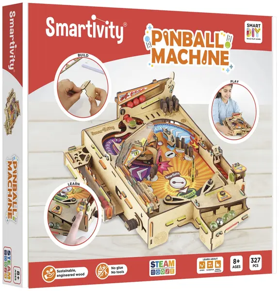 Constructor din lemn Smart Games Smartivity - Pinball machine, 327 piese