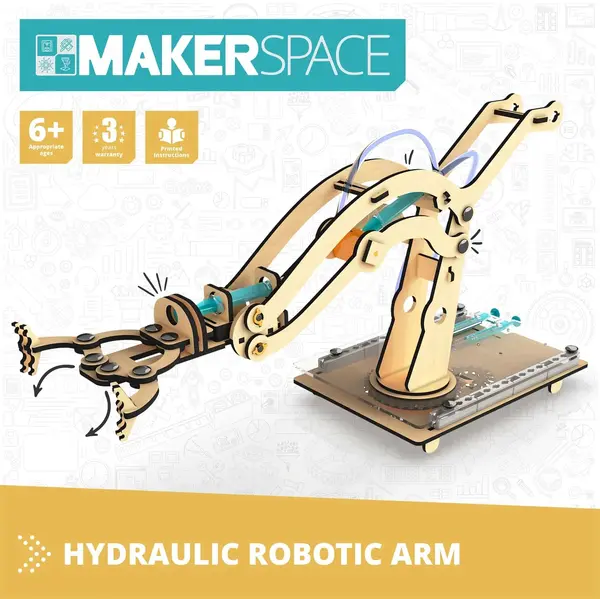 Constructor Engino Makerspace DIY - Brat robot, hidraulic, 93 piese