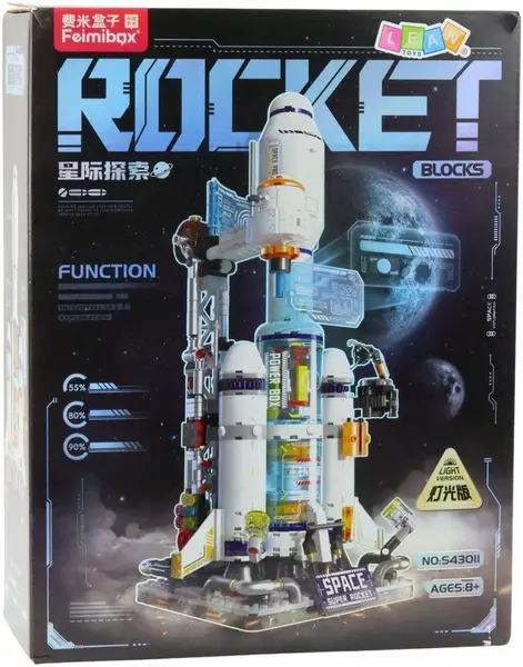 Constructor Lean Toys - Rachetă și stație orbitală, 815 piese
