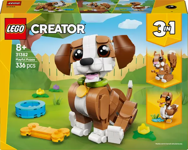 Constructor LEGO Creator 3 în 1 - Animale Drăguțe: Cățeluș Jucăuș (31382)