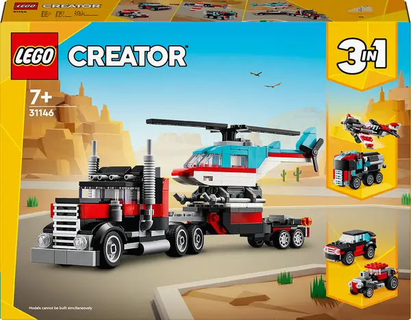 Constructor LEGO Creator 3 în 1 - Un camion cu un elicopter (31146)