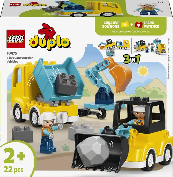 Constructor LEGO Duplo Town 3 în 1 - Utilaje de construcții (10475)