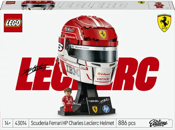 Constructor LEGO Formula 1 - Casca lui Charles Leclerc de la Scuderia Ferrari HP (43014)