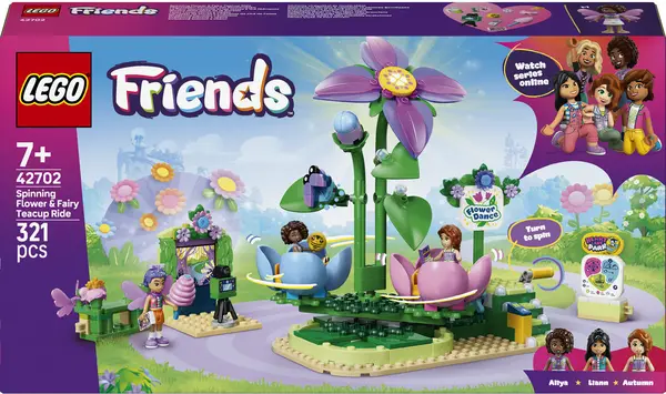 Constructor LEGO Friends - Carusel cu flori și cești de ceai (42702)