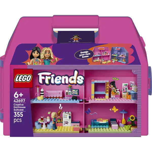 Constructor LEGO Friends - Valiză creativă cu căsuță pentru păpuși (42697)