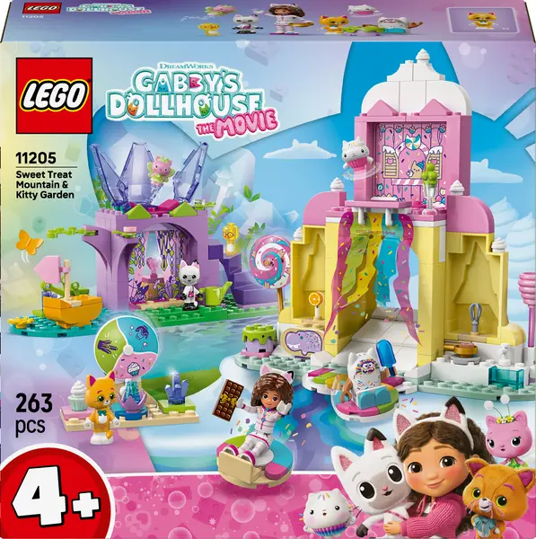 Constructor LEGO Gabby's Dollhouse - Regatul dulciurilor și al unei grădini pentru pisici (11205)