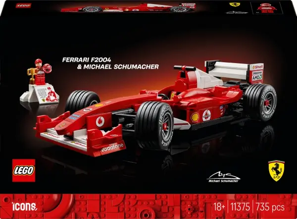 Constructor LEGO Icons - Ferrari F2004 și Michael Schumacher (11375)