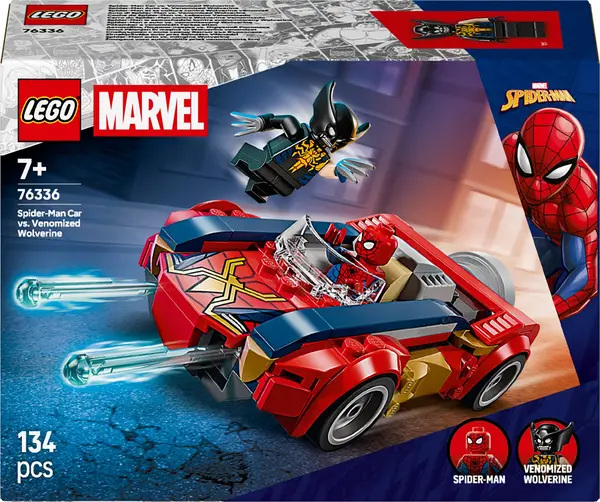 Constructor LEGO Marvel Super Heroes - Spider-Man cu o mașină împotriva lui Venom în Wolverine (76336)