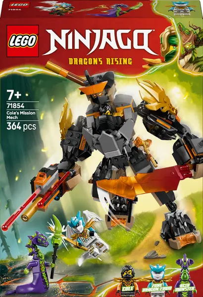 Constructor LEGO Ninjago - Robotul Misiunii lui Cole și Dragonul Zane (71854)