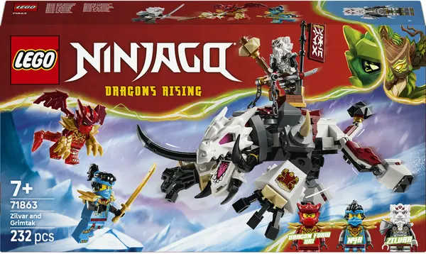 Constructor LEGO Ninjago - Zilvar și Grimtak – monstrul-dragon (71863)