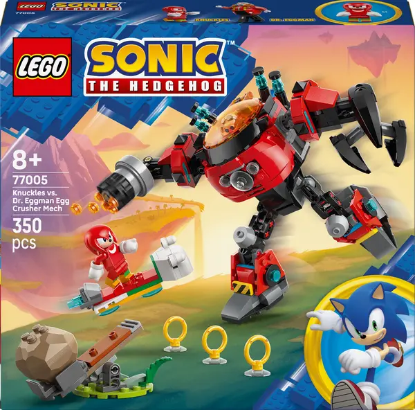 Constructor LEGO Sonic - Knuckles împotriva unui robot Dr. Eggman Egg Crusher (77005)