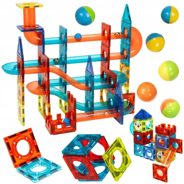 Constructor magnetic Iso Trade - Pista cu bile, 96 piese