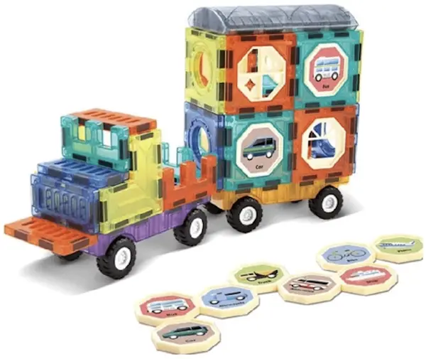 Constructor magnetic pentru copii Sonne - Stars, 100 piese