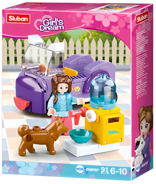 Constructor Sluban Girl's Dream - Centru de hrănire pentru câini, 91 de bucăți
