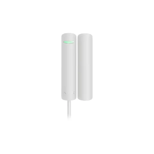 Contact magnetic Ajax DoorProtect Plus Fibra WH, aparent, 1 intrare NC, reed, accelerometru, alb