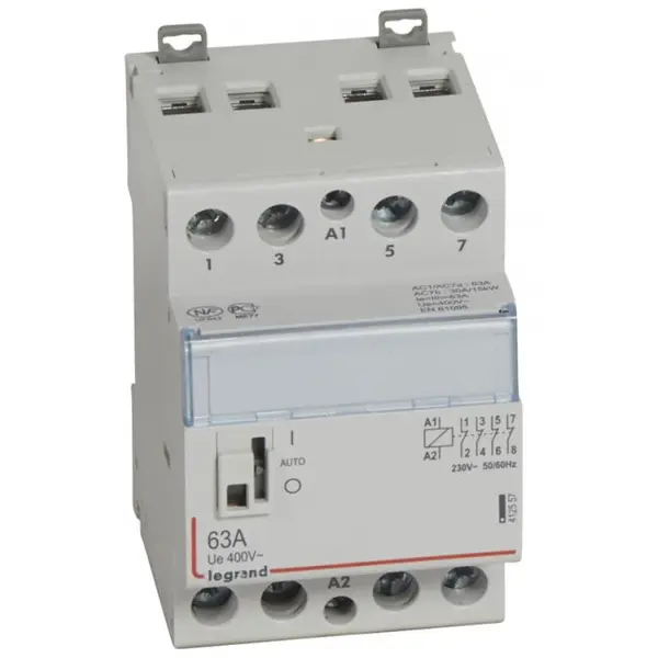 Contactor pe sina DIN CT 230V 4NC 63A cu maneta Legrand 412557