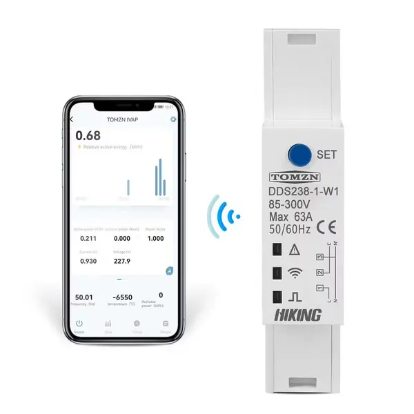 Contor Bidirectional Energie, WIFI TUYA , Volt Romania , Protectie Supra si Subtensiune
