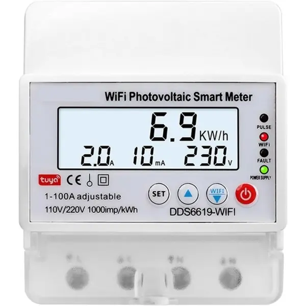 Contor de energie Panouri Fotovoltaice Sinotimer, wifi bidirectional, 100a, intrerupator monofazat, DDS6619-WIFI