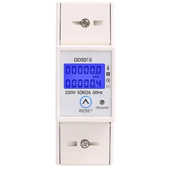 Contor monofazat de energie electrica, Sinotimer, 230V AC 50-60Hz, 5(80)A, ecran digital LED iluminat, DDS015