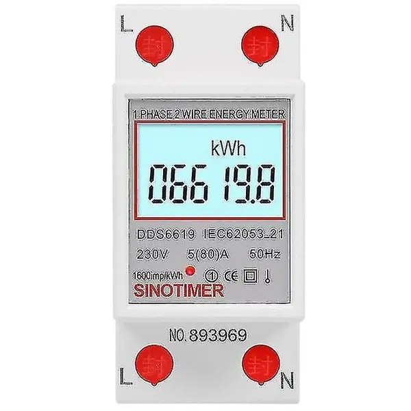 Contor monofazat de energie electrica, Sinotimer, 230V digital LED iluminat, DDS6619-008