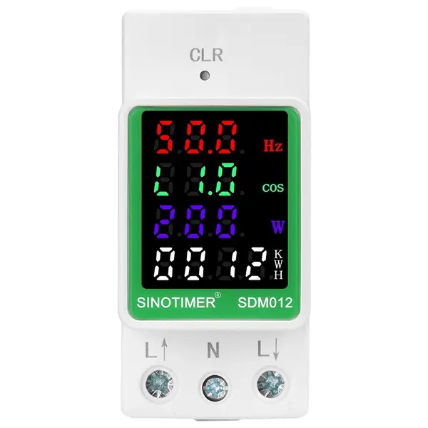 Contor monofazat de energie electrica, Sinotimer, 50-300V, 100A, display led, functie resetare, iluminat, SDM012-2