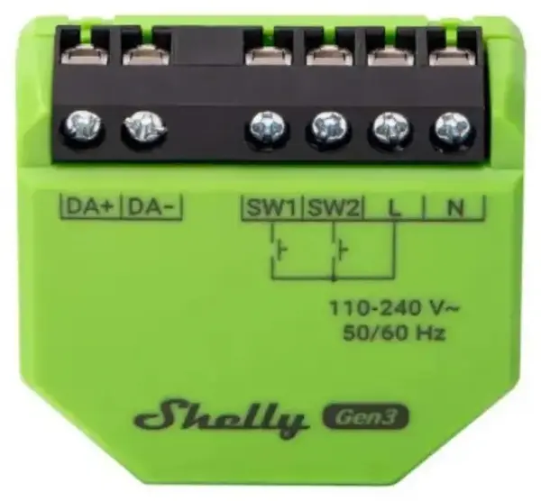 Controler Shelly - DALI Dimmer Gen3, Wi-Fi, verde