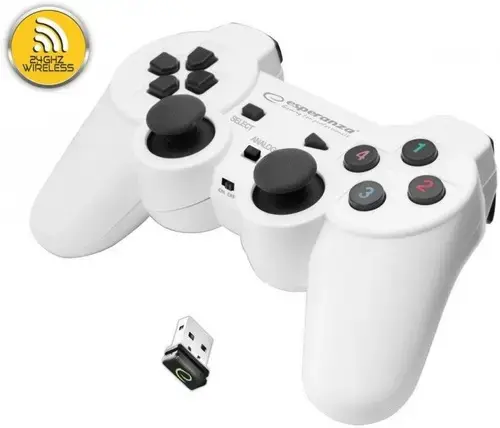 Controller Esperanza Gladiator EGG108W, Wireless, PC/PS3 (Alb)