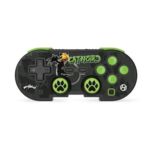 Controller Gaming Wireless Hyperkin Miraculous Edition (Cat Noir) M01328-MTCN, Bluetooth, Compatibil Android, MAC, Nintendo Switch, Nintendo Switch OLED, PC, iOS (Negru/Verde)