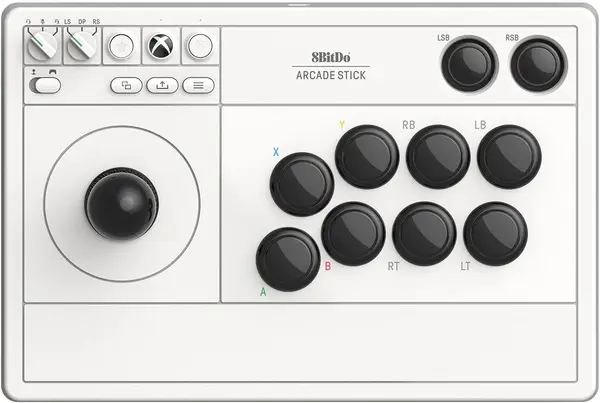 Controller wireless 8BitDo - Arcade Stick, alb (Xbox One/Series S/X/PC)