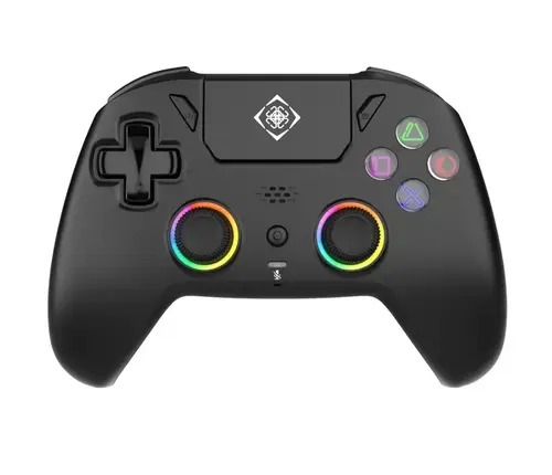 Controller Wireless Deltaco GAM-189, Pentru PS5, RGB (Negru)
