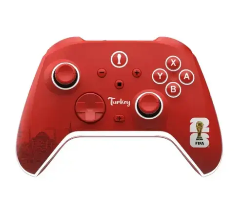 Controller Wireless DragonShock AURORA+ FIFA WorldCup 26 Turkey, Compatibil cu Nintendo Switch 1/2, PC, Mobil (Rosu)