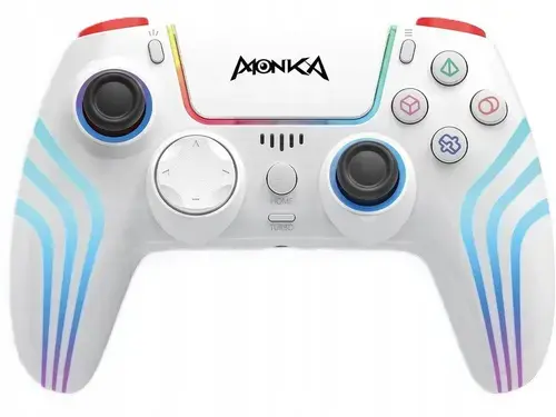 Controller Wireless MONKA CONTRA GT-96, Bluetooth, Multi-Platforma PS4 / PS3 / PC / Switch / Android / iOS13 sau mai mult, Feedback imersiv, Efect Hall, Jack 3.5mmm (Alb)
