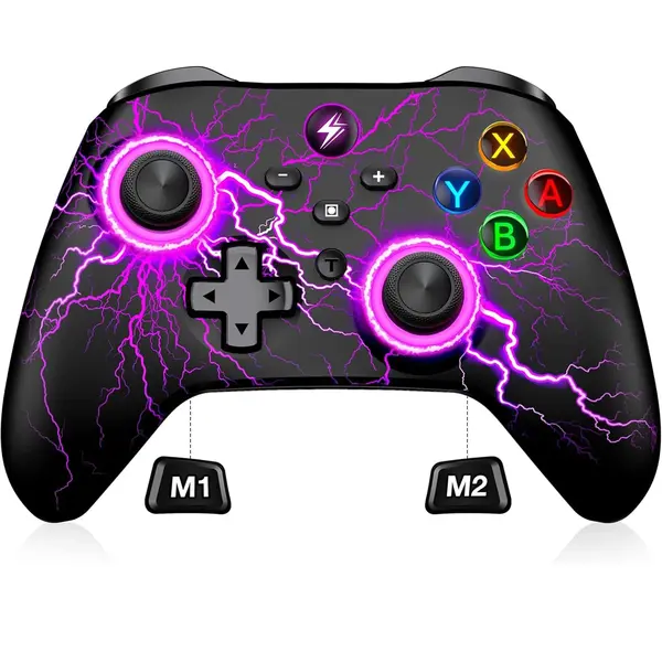 Controller Wireless Timebox, RGB, LED 9 Culori, Turbo Ajustabil, Vibratii, Negru - Default Title
