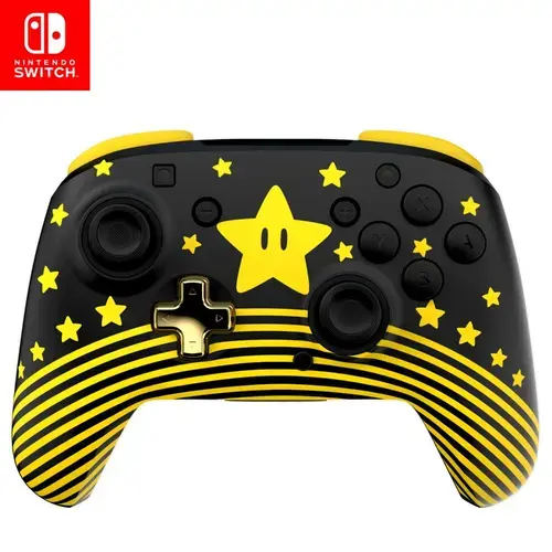 Controller Wireless Turtle Beach Rematch Super Mario Star pentru Nintendo Switch, butoane mapabile, stralucire in intuneric, baterie reincarcabila (Multicolor)