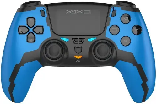 Controller Wireless YAXO Hornet Fury Elite YAX-GA-GC-008, Bluetooth, Autonomie pana la 12 ore, Vibratii, pentru PC, pentru telefon, PS3, PS4 (Albastru)