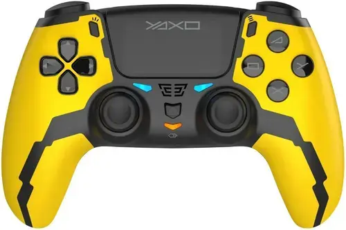 Controller Wireless YAXO Hornet Fury Elite YAX-GA-GC-010, Bluetooth, Autonomie pana la 12 ore, Vibratii, pentru PC, pentru telefon, PS3, PS4 (Galben)
