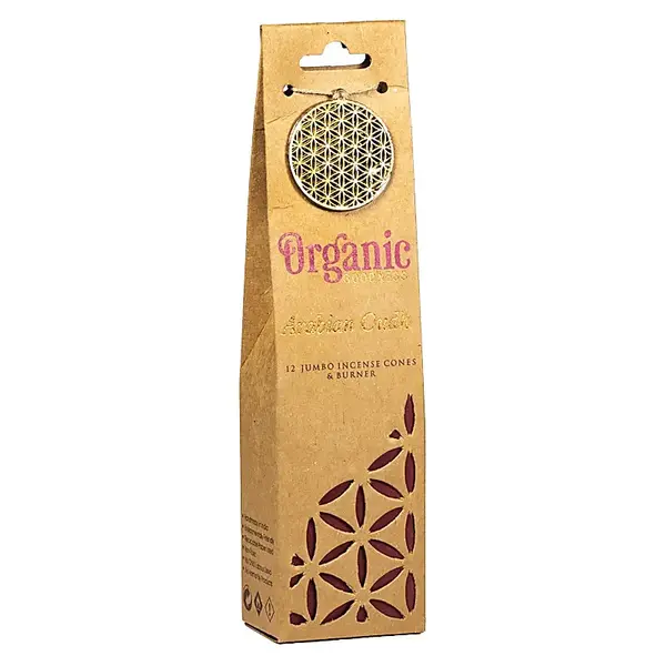 Conuri parfumate Organic Goodness | Arabian Oudh | L + suport ceramic