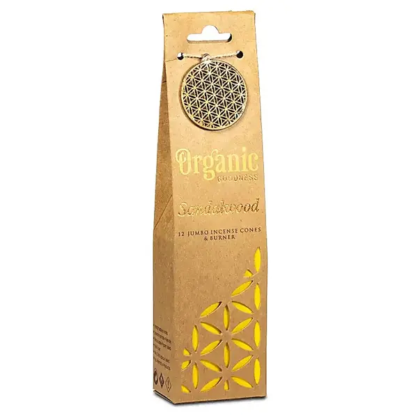 Conuri parfumate Organic Goodness | Sandalwood | L + suport ceramic